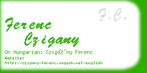 ferenc czigany business card